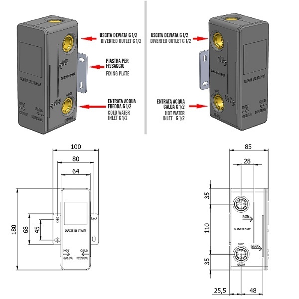 Скрытая часть для встраиваемого смесителя Remer RRBOX92 G 12