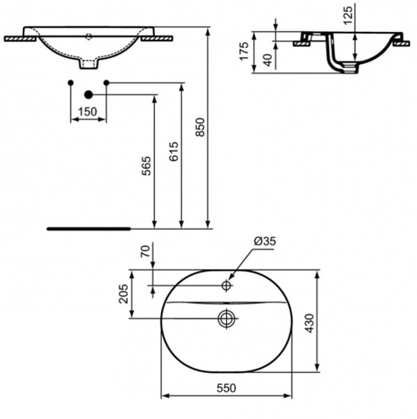 Раковина Ideal Standard Connect E503901, 55 см