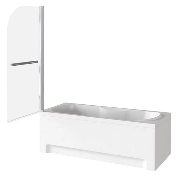 Шторка на ванну распашная GoodDoor Screen H-НT-80-C-CH 8001400 мм, прозрачное стекло, с ручкой