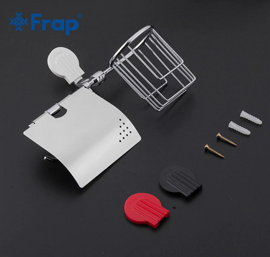 Держатель туалетной бумаги и освежителя воздуха Frap F33 F3303-1, с цветными накладками
