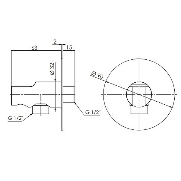 Шланговое подключение Remer 337X, с держателем душевой лейки