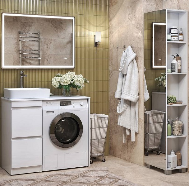 Пенал VIGO Urban-45с зеркалом 450х316х1866 цв. белый
