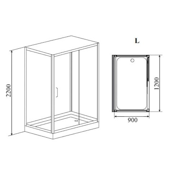 Душевая кабина Timo Premium HELMA Н-520 L 120 х 90 х 220 прозрачное стекло, низкий поддон