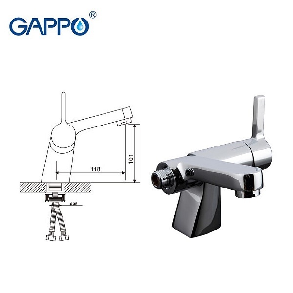 Смеситель для умывальника GAPPO с гигиенической лейкой G1204