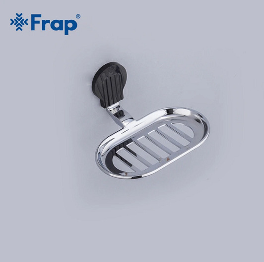 Мыльница металлическая настенная Frap F33 F3302-1, с цветными накладками