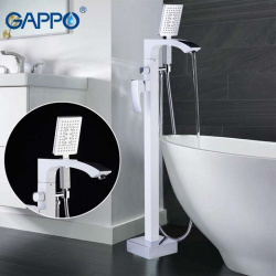 G3007-8 смеситель GAPPO для ванны напольный цв. белыйхром