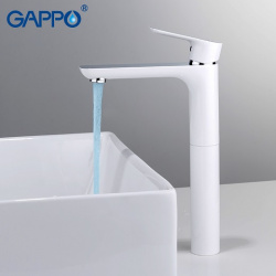 G1048-2 cмеситель GAPPO для умывальника высокий белыйхром