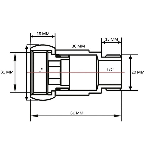 Соединение прямое для полотенцесушителя гш 1х12 SANITAN 1731SCS1004 (пара)