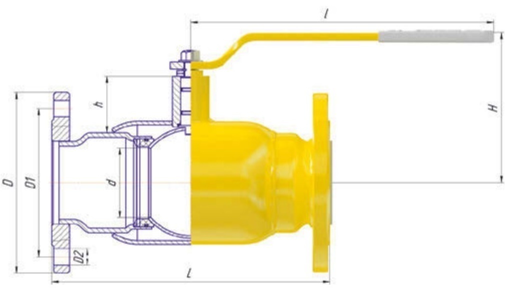 Кран шаровой ALSO фланцевый полнопроходной КШ.Ф.П GAS Ду25 Ру40