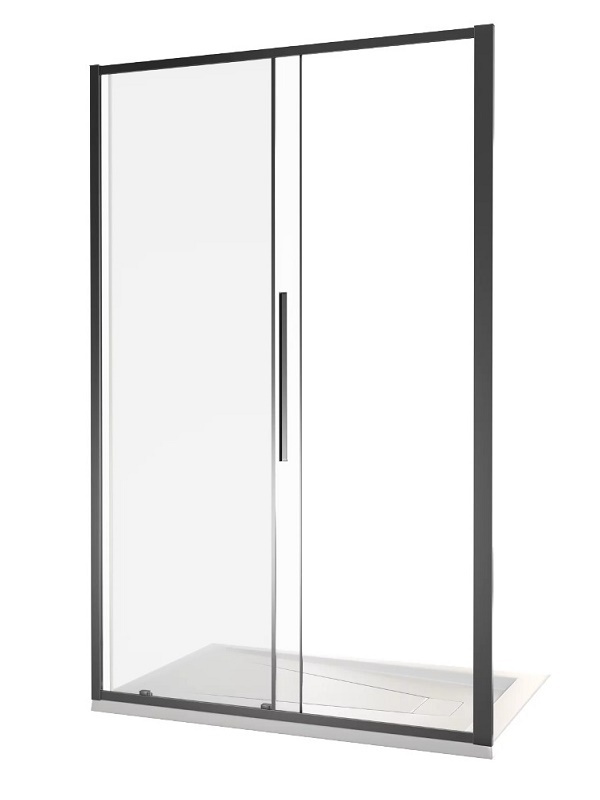 Душевое ограждение BAS Idea WTW-110-B-CH V прозрачное, профиль черный, без поддона
