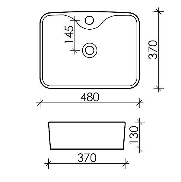 Раковина накладная Ceramicanova Element 48 CN6033, прямоугольная
