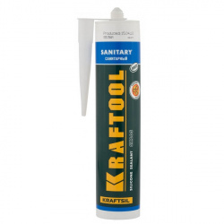 Герметик силиконовый KRAFTOOL санитарный, белый, 300 мл 41255-0