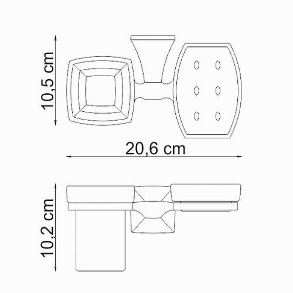 Стакан для зубных щеток с мыльницей WasserKRAFT Wern K-2526 с мыльницей