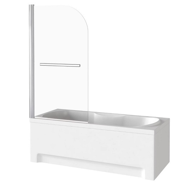 Шторка на ванну распашная GoodDoor Screen H-НT-80-C-CH 8001400 мм, прозрачное стекло, с ручкой