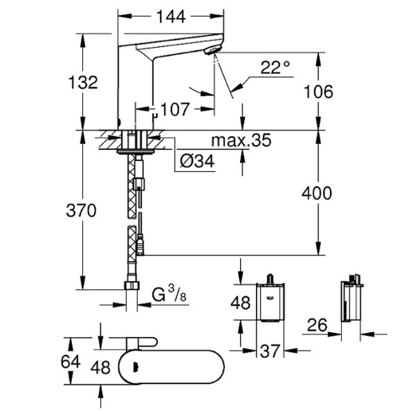Смеситель для раковины Grohe Eurosmart E 36327001
