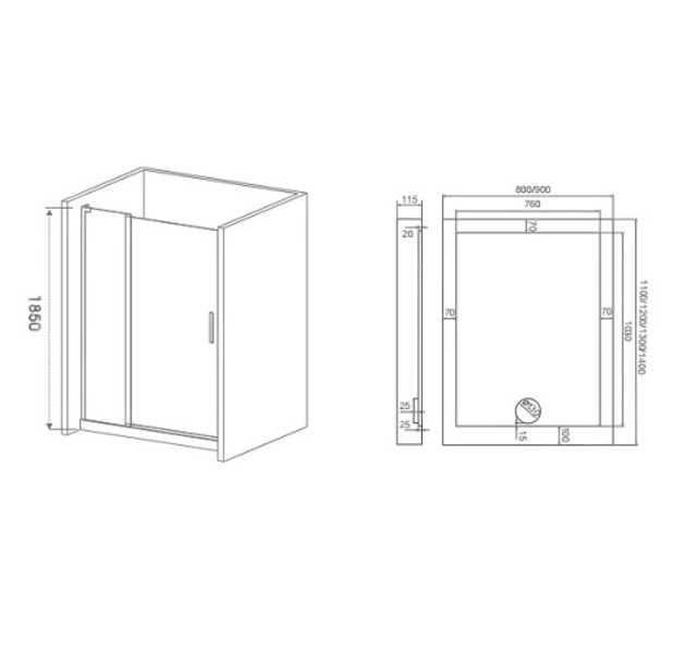 Душевая дверь Good Door Pandora WTW-120-C-CH стело прозрачное, профиль хром, без поддона, ПД00072 Череповец - Торговый Дом Сантехника