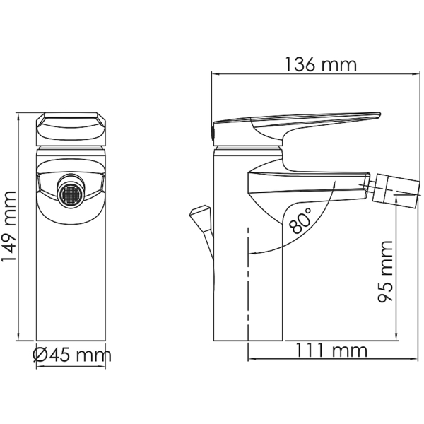 Смеситель для биде Wasserkraft Lopau 3206