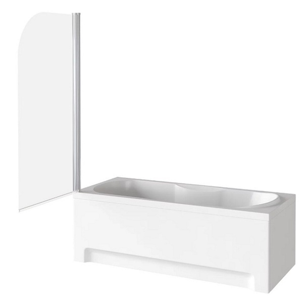 Шторка на ванну распашная GoodDoor Screen H-80-C-CH 8001400 мм, прозрачное стекло