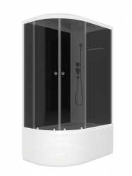 Душевая кабина Domani-Spa Delight Slim 128 high 120 х 80 х 218 х 45 R черные стенкитонир. ст.