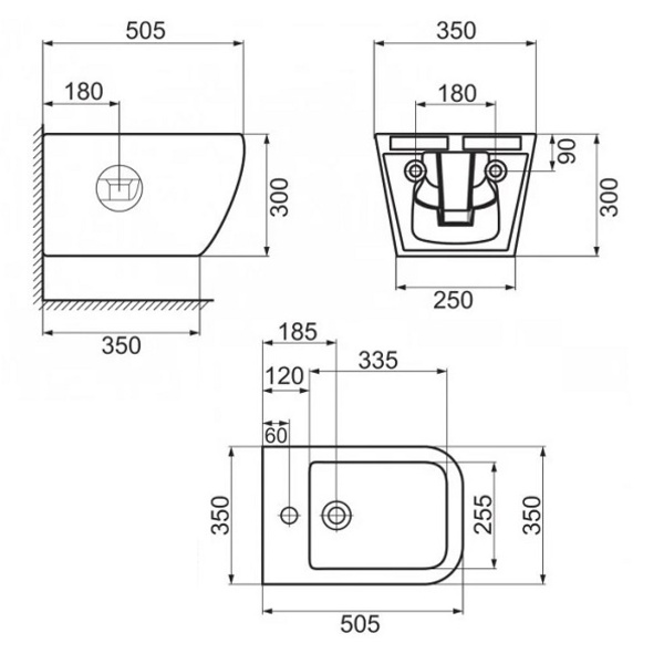 Биде подвесное BelBagno ALPINA BB10100BH