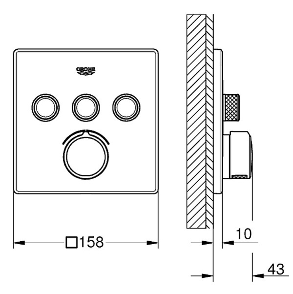 Смеситель для душа встраиваемый Grohe SmartControl, 29149000