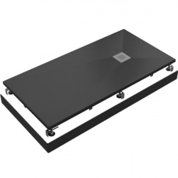 Экран для душевого поддона Good Door Essentia, Flow, Stella 120 x 90 черный, ЭЛ00175
