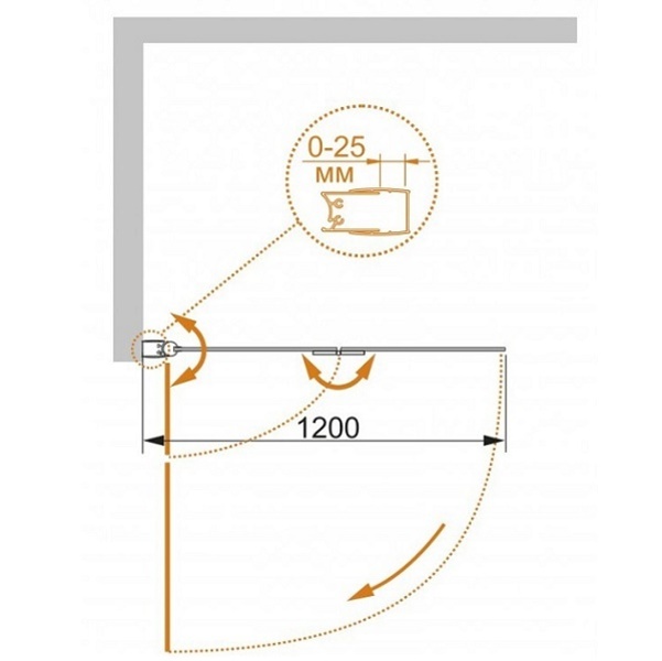 Шторка на ванну Cezares ECO-O-V-21-120140-C-Cr
