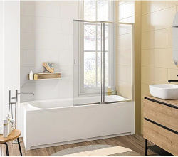 Шторка на ванну раздвижная GoodDoor Screen SL-100-C-CH 10001400 мм, прозрачное стекло