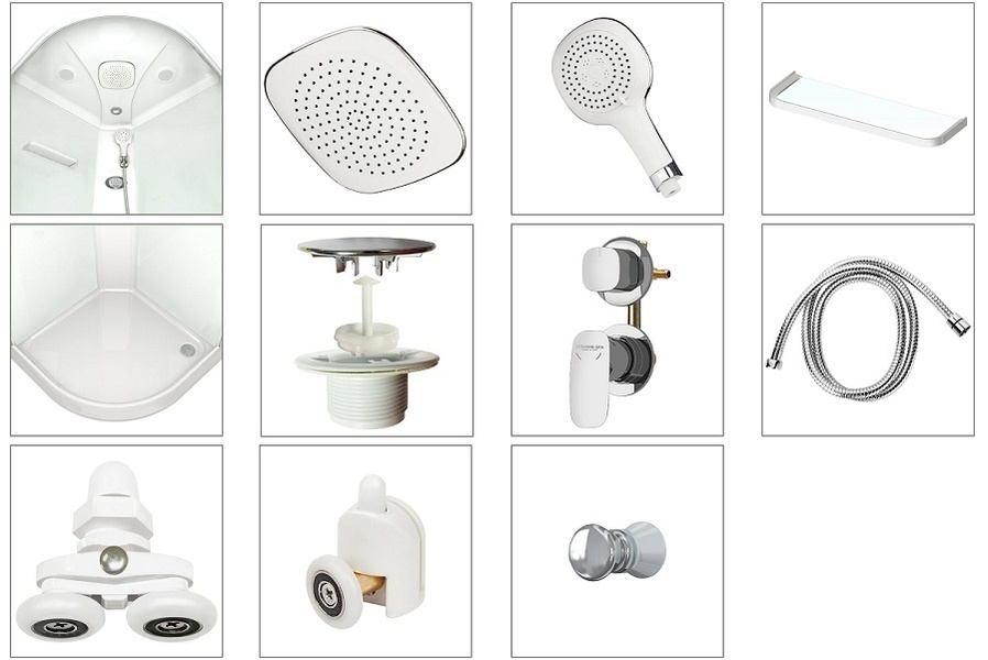 Душевая кабина Domani-Spa Delight Slim 110 high 100 х 100 х 218 х 45 черные стенкитонир. ст.