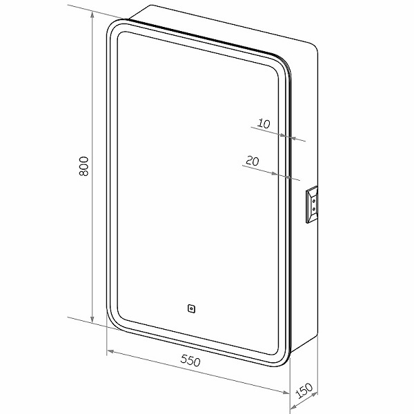 Зеркало-шкаф Континент LED Elliott 550х800 левый с розеткой