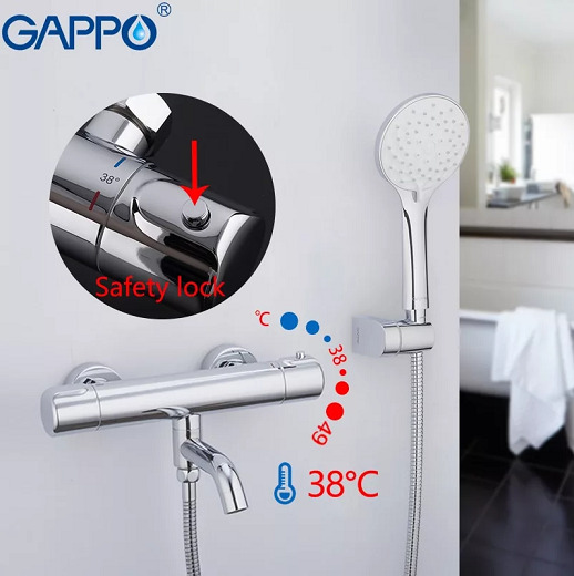 G3290 смеситель GAPPO для ванны с термостатом хром