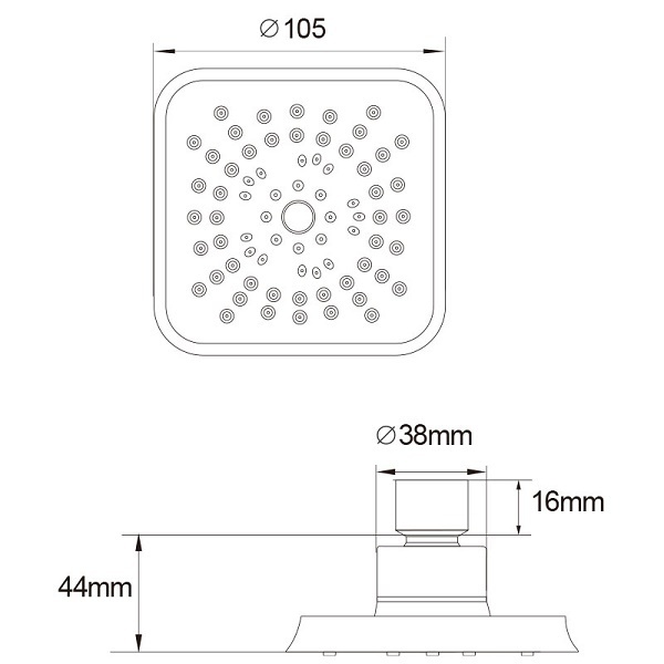 Верхний душ Melodia MKP27008С D105мм
