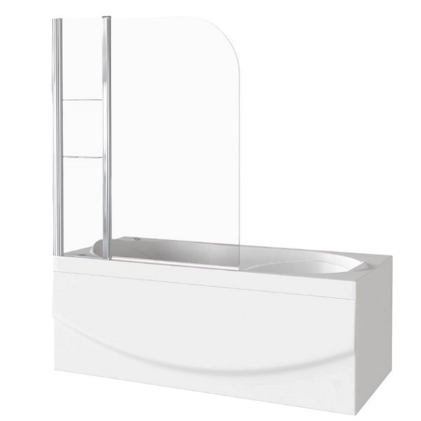 Шторка на ванну распашная GoodDoor Screen HS-100-C-CH 10001400 мм, прозрачное стекло