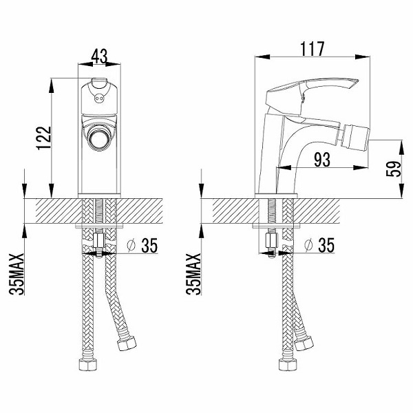 Смеситель для биде Lemark Плюс Страйк LM1108C