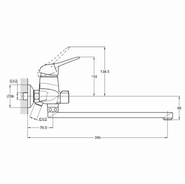 Смеситель для ванны одноручковый Solone LUN7-A031