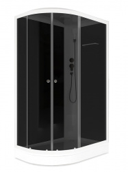 Душевая кабина Domani-Spa Delight Slim 128 120 х 80 х 218 х 15 R черные стенкитонир. ст.