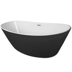 Ванна акриловая отдельностоящая Azario Easton 180 x 82 x 60 AZ-1337B белая / чёрная, с каркасом, сифоном