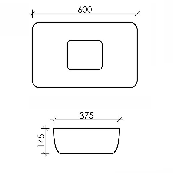 Раковина накладная Ceramicanova Element 60 CN5021, прямоугольная