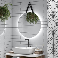 Зеркало Континент LED Best D650 на ремне из натуральной кожи черного цвета с бесконтактным сенсором