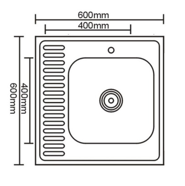 Мойка кухонная SINKLIGHT накладная 6060 R ECO 1800,8 правая, глянец