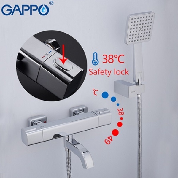 G3291 смеситель GAPPO для ванны с термостатом хром