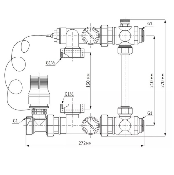 Насосно-смесительный узел UNIPUMP MIX LOOP 89  CP 25-60 130 комплект, 46686