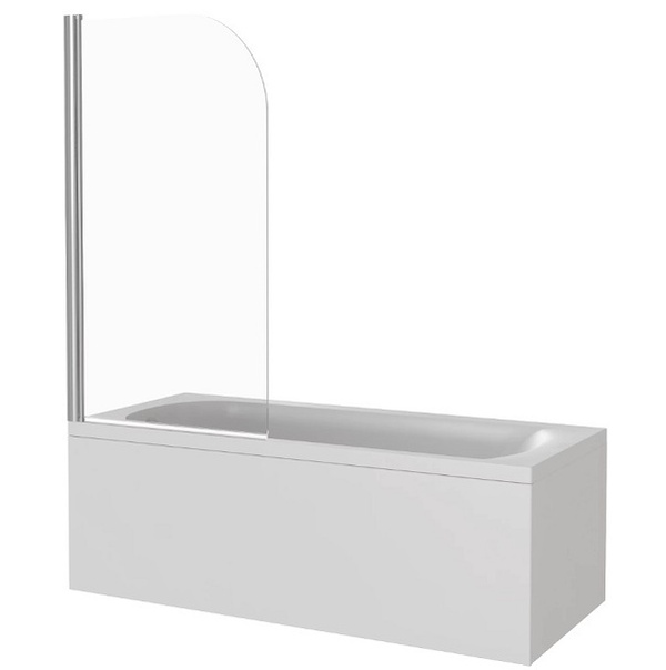 Шторка на ванну распашная GoodDoor Screen H-80-C-CH 8001400 мм, прозрачное стекло