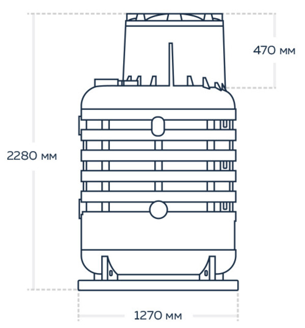 Кессон для скважины Термит 2-1 (H-2280 мм, D1270 мм, обсадная гильза)