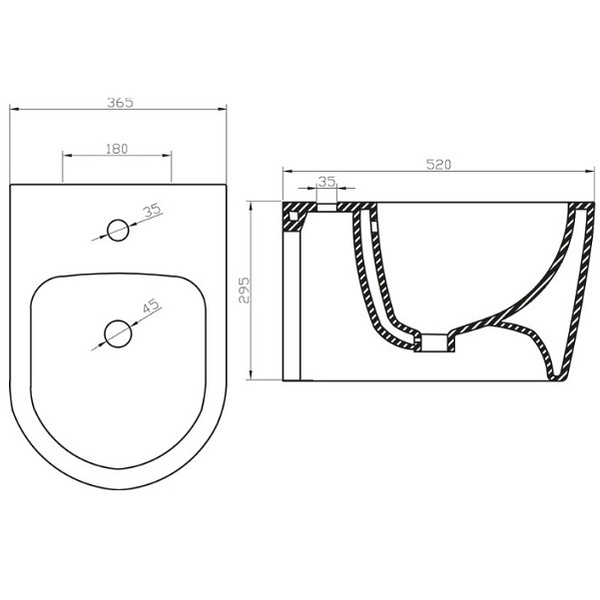 Биде подвесное BelBagno MARINO BB105BH