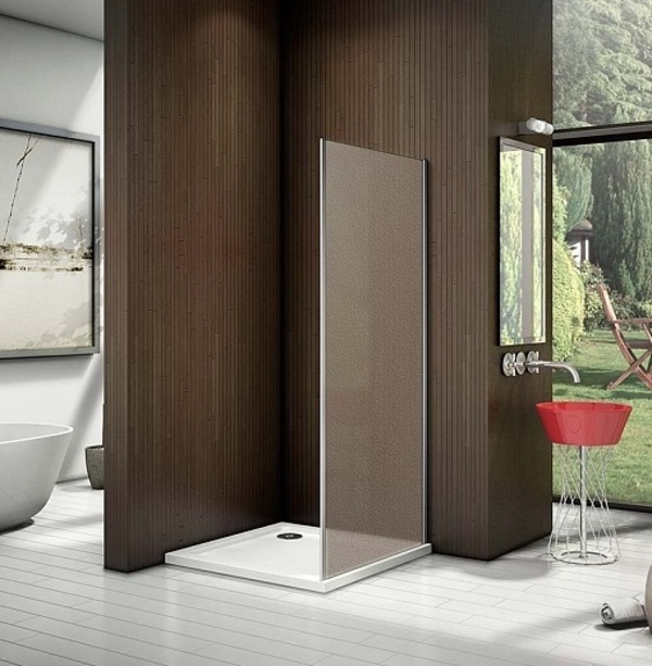 Боковая панель Good Door Latte SP-90-C-WE стекло прозрачное, профиль белый, ЛА00013 Череповец - Торговый Дом Сантехника