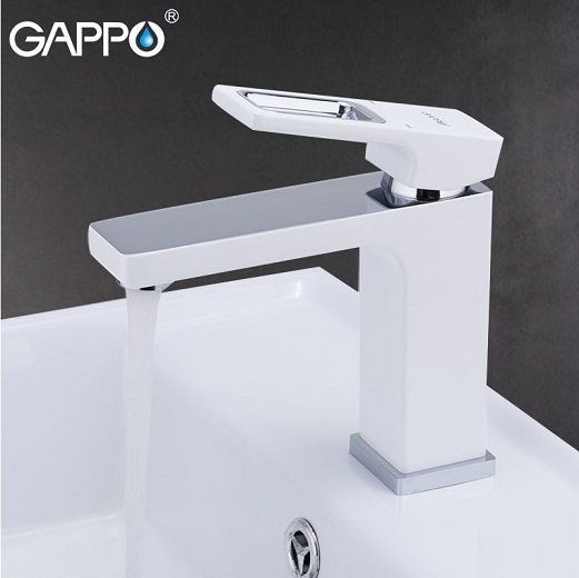 G1017-8 смеситель GAPPO для умывальника белыйхром